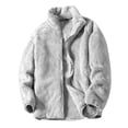 thumbnail image 2 of Sanbonepd Women Fleece Jacket Winter Plus Size Warm Outwear Plush Loose Lapel Coat, 2 of 5