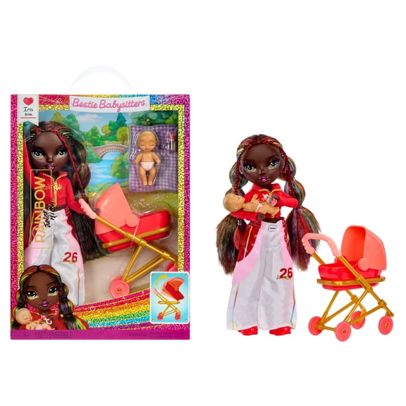 Rainbow High Jr. High Bestie Babysitters – Iris Bow, 9” Fashion Doll