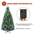 thumbnail image 5 of Gymax 7FT Pre-Lit Christmas Tree Hinged Artificial Tree w/ Metal Stand LED Lights, 5 of 7