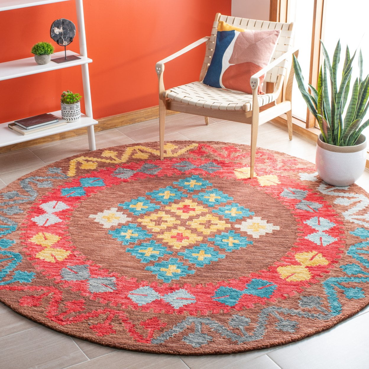 SAFAVIEH Aspen Edna Tribal Area Rug, Brown/Red, 5' x 8'