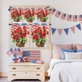 thumbnail image 5 of 4th of July Kitchen Curtains Valances 3 Piece Set, Begonia Flower Rod Pocket Tier Curtain and Valance Drapes for Small Window 36 Inch Length for Bedroom Cafe, 5 of 9