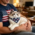thumbnail image 5 of Patriotic Decorations - Pet Bandana,Red White and Blue Star Stripe Triangle Scarf,Festive Printed Bib for 250th Anniversary,Memory Day,Independence Day,24.8x16.93 Inch, 5 of 7