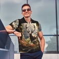 thumbnail image 4 of Bingfone Enchanted Deer In Cave for Men's Button-down POLO Shirts, Quick-drying Shirts and T-shirts for Summer, Suitable for Vacation and Business-X-Large, 4 of 6