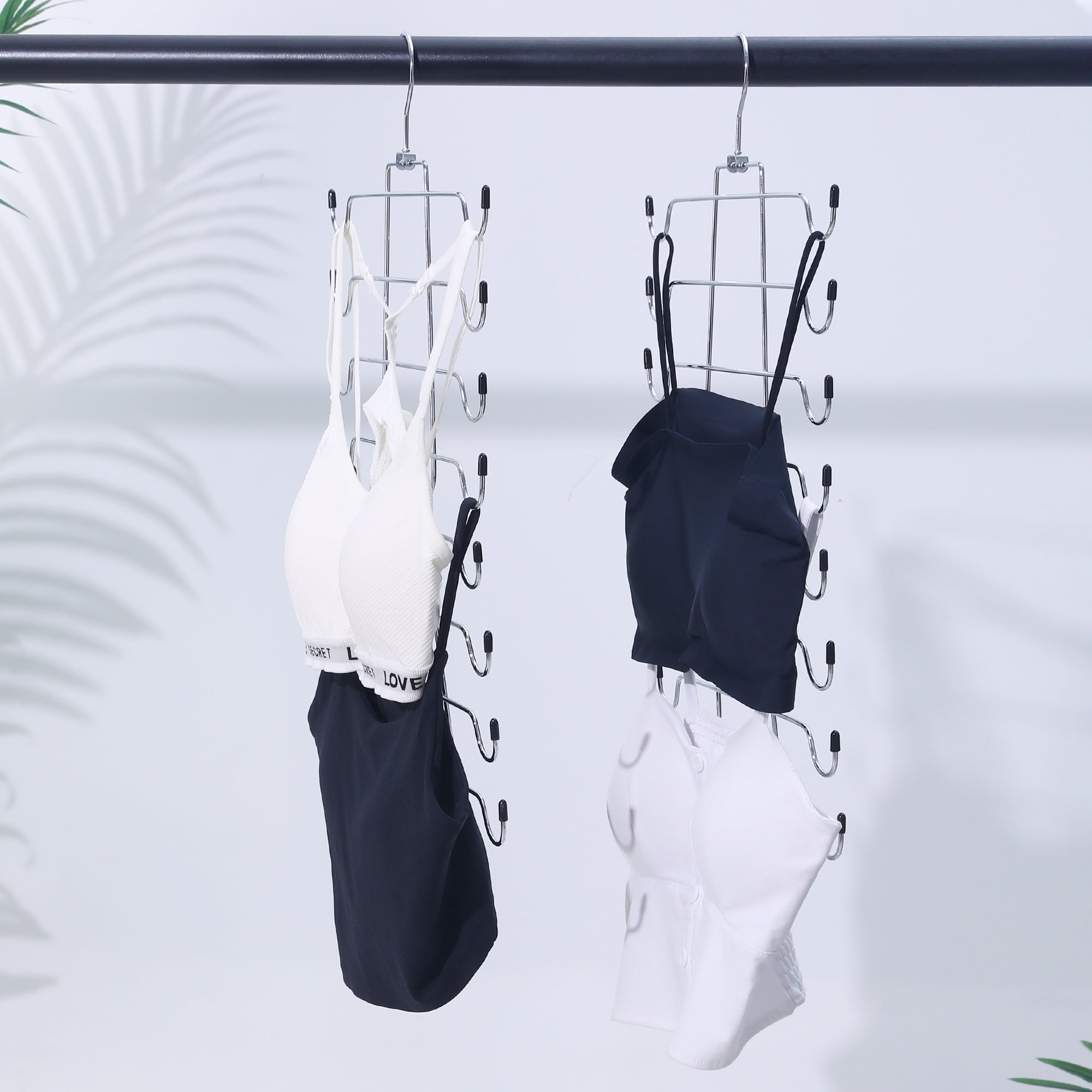 Unique Bargains Tank Top Hangers Non-Slip Hanging Sport Bras Holder Black 4 Pcs