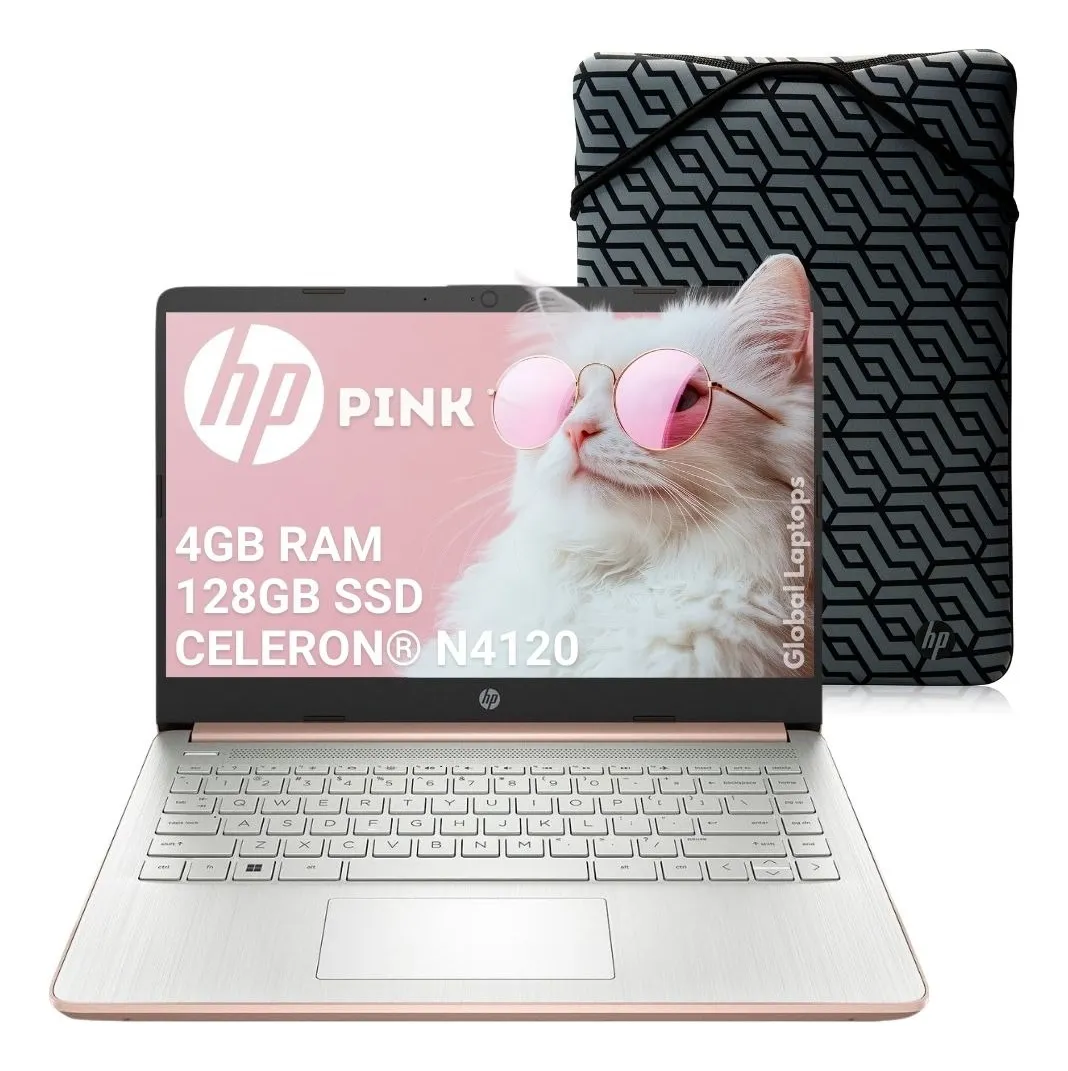 HP 14-DQ0762 Celeron® N4120 128GB eMMC 4GB 14" (1366x768) WIN11 S ROSE GOLD
