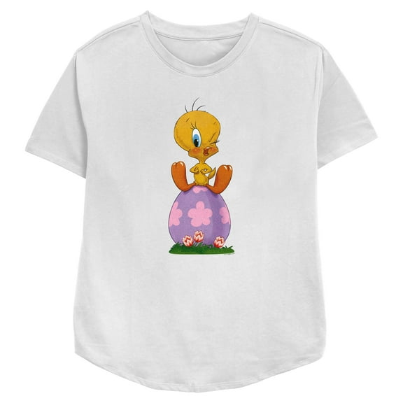 Women's Looney Tunes Easter Egg Tweety  Graphic T-Shirt