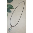 thumbnail image 2 of Boho Vintage Style Hammered Copper Patina Pendant with Black Leather Cord Necklace - 20 inch, 2 of 3
