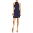 thumbnail image 1 of Aqua Womens Scalloped Hem Shift Dress, Blue, Large, 1 of 1