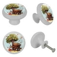 thumbnail image 4 of Coconut Tree Fluorescent Drawer Pulls with Screws: Round 4-Pack, Glow-in-the-Dark Knobs for Cabinets, Wardrobes, Dressers - Decorate Your Furniture!, 4 of 6