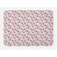 thumbnail image 1 of Floral Bath Mat, Romantic Lily Blossom with Leaves and Stalk Vintage Garden Art, Plush Bathroom Decor Mat with Non Slip Backing, 29.5" X 17.5", Magenta Green and White, by Ambesonne, 1 of 2