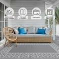 thumbnail image 3 of DEORAB 10'x14' Outdoor Rugs Patio Waterproof Outside Mat Reversible Plastic Camping Carpet,Grey & White, 3 of 8