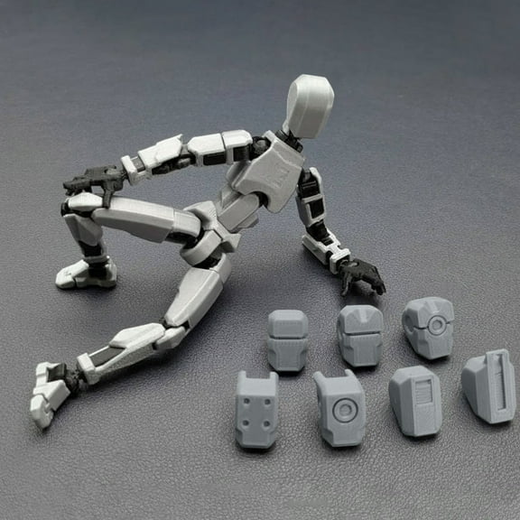 GuFamilya 7 Movable Doll Heads, 3D Printed Titan Robot Head, Poseable Stand, Suitable For Collection, Desktop Ornaments color