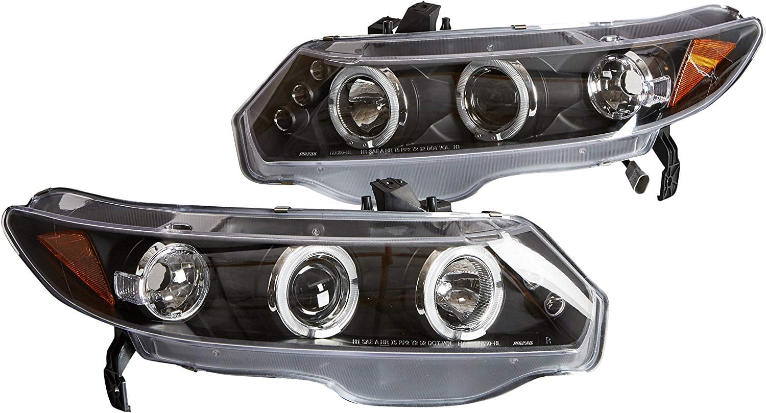 Halo Projector Headlight In Black Housing Clear Lens Made For And