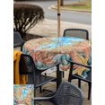 thumbnail image 5 of Outdoor Tablecloth with Umbrella Hole for Patio/Picnic/Party/Camping, Jellyfish Coastal Waterproof Table Cloth Square Cover Washable, Summer Nautical Starfish Coral Brown Anchor (54"x 54"), 5 of 8