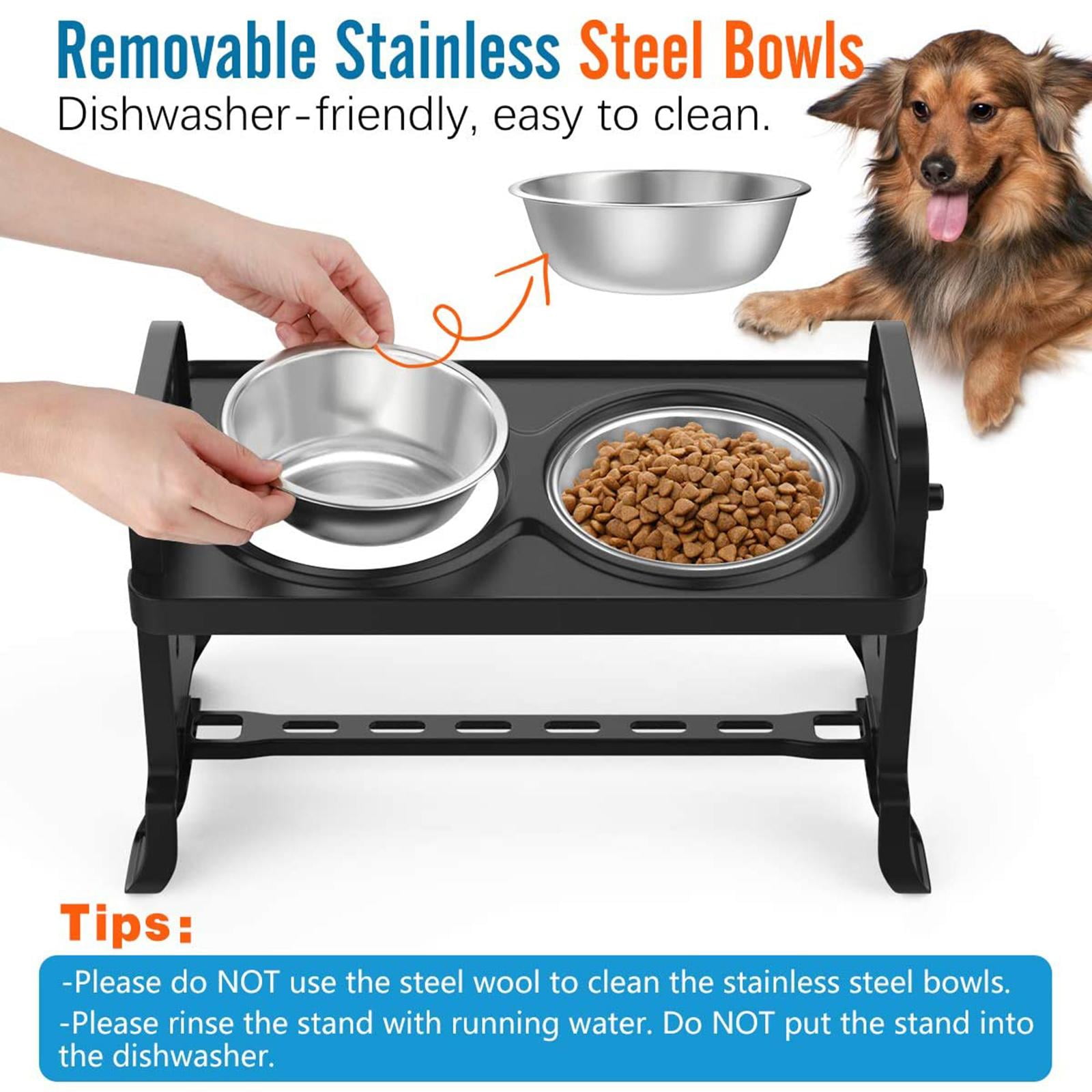 BELOVING Anti Slip Elevated Dog Bowls Raised Pet Feeder Detachable Food Water Dish S S Walmart