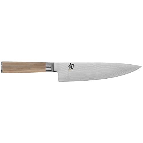 Shun Cutlery Classic Blonde Chef's Knife 8”, Thin, Light Kitchen Knife, Ideal for All-Around Food Preparation, Authentic, Handcrafted Japanese Knife, Professional Chef Knife