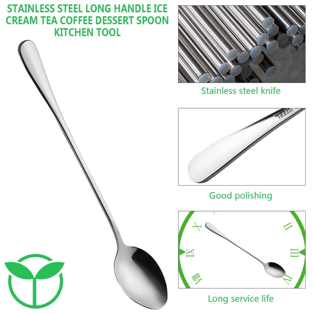 Set Of Sundae Latte Spoons Stainless Steel Stylish Desert Drinks Loose Cutlery 
