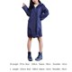 thumbnail image 2 of Moyic Poncho largo impermeable para mujer y niña, chubasquero con capucha para exteriores, ropa impermeable Riancoat Paraguas de lluvia Azul profundo L Moyic JJ13982-11, 2 of 6