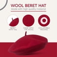 thumbnail image 5 of Minzimin Wool Beret Hat - Classic Stretchable - One Size Fits Most - Solid Color - Stylish Chic, 5 of 6