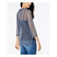 thumbnail image 2 of I.N.C Womens Sequined Knit Blouse, Blue, Small, 2 of 2