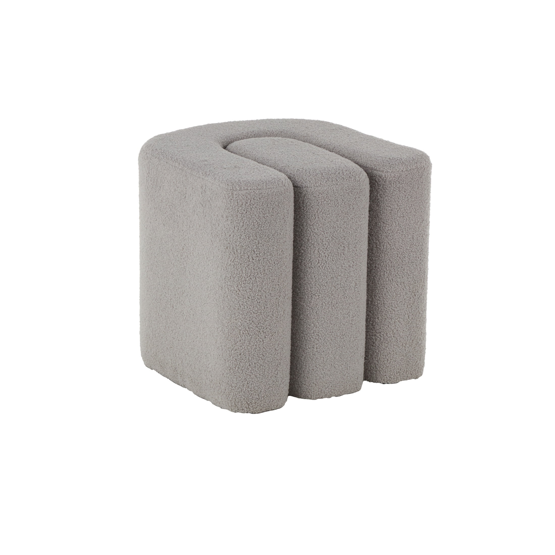 DecMode 18" x 18" Gray Polyester S- Shaped Ottoman with Connected Arches, 1-Piece