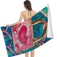 thumbnail image 2 of PHYHOO on A Pink Lock Printed Microfiber Sand Free Pool Towel Lightweight Oversized Quick Dry Absorbent Compact Travel Must Have for The Swimming Summer Cruise Ship Essentia 30x60in, 2 of 8