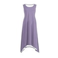 thumbnail image 4 of UPPADA Robe Maxi Débardeur à Ourlet en Pointe pour Femme, Été, Coupe Ample, Sans Manches, Col Ras du Cou, Robe d'Été Décontractée à Volants, Ligne A, Style Bohème, Articles en Solde, Violet, TTG, 4 of 7