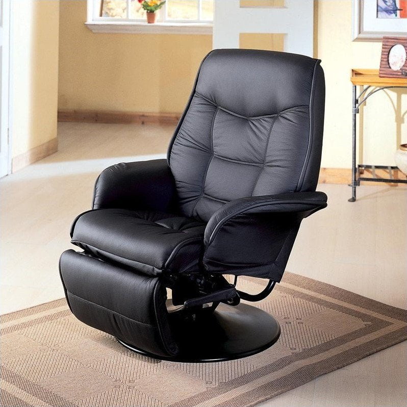 Faux Leather Swivel Recliner Chair, Small Leather Swivel Chairs