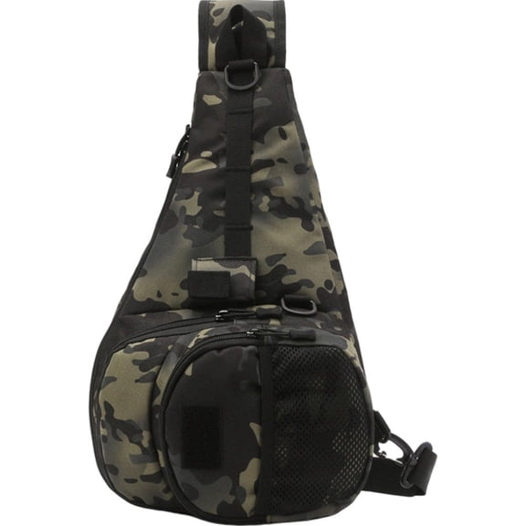 Multifunctional Fishing Tackle Bag Multi-pocket Waterproof Sling Storage Bag Men Outdoor Hiking Climbing Shoulder Chest Crossbody Bags