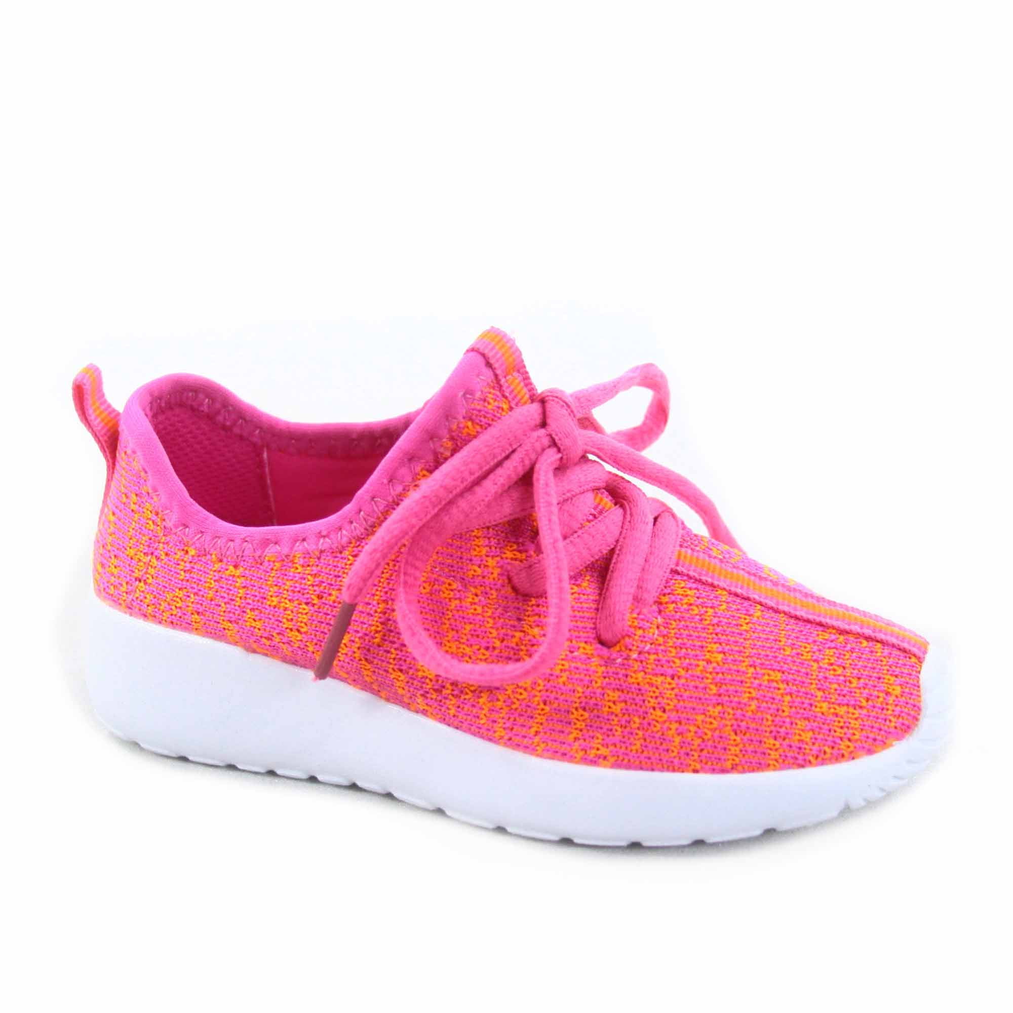 Rest37k Youth Girl's Flat Slip On Lace Up Light weight Purple Fuchsia