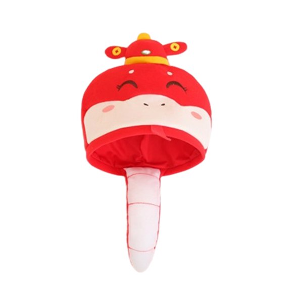 Primegos New Year Hat Photo Prop Good Fortune Snake Shape The Year of Snake Party Cosplay Costume Warmth Cartoon Headwear
