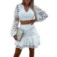thumbnail image 2 of Sets for Women Long Sleeve Breathable Tops and Skirts Set Formal 2 Pieces Summer Quick Dry Outfits White XL, 2 of 8