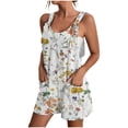 thumbnail image 2 of EQWLJWE Femmes Summer Confortable Bretelles Décontractée Impression Shorts de Poche Combinaison Shorts, 2 of 5