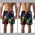 thumbnail image 3 of luoweisi Men's Beach Shorts Quick Dry Swim Trunks with Mesh Lining Halloween Scary Hands L, 3 of 5