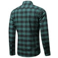 thumbnail image 3 of IROINNID Savings Shirt with Pocket for Men Autumn Slim Fit Long Sleeve Turndown Lattice Top Blouse Shirt,Green, 3 of 3