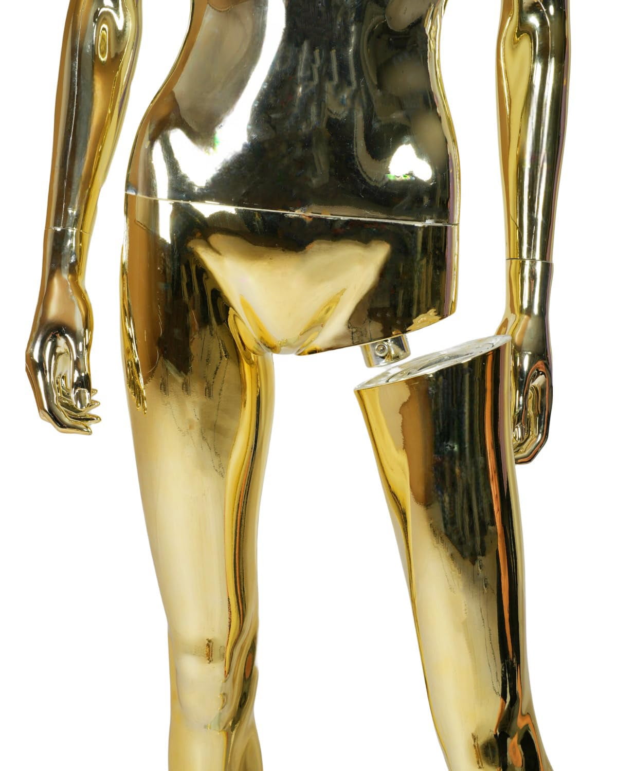 70 in Gold Female Mannequin Dress Form Display - Manikin Torso Stand Realistic Full Body Mannequin for Retail Clothing Shops