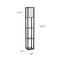 thumbnail image 4 of Simple Designs Floor Lamp Etagere Organizer Storage Shelf with Linen Shade, Black, 4 of 6