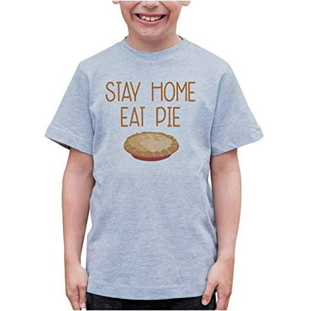 

7 ate 9 Apparel Kids Stay Home Eat Pie Thanksgiving T-Shirt Grey