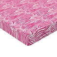 thumbnail image 2 of Ambesonne Animal Fitted Sheet, Savannah Zebra Stripes Print, Twin Size, Pink Black, 2 of 3