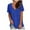 Blue, variant on Zpanxa Womens Summer Tops, Women's Fashion Gradient Solid Blouse V-neck Short Sleeve Loose T-shirt Pockets Tops Light Blue M