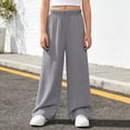 thumbnail image 2 of Krdevn Girls Crinkle Gauze Wide Leg Pants Elastic Waist Casual Summer Kids Solid Trousers,9-10 Years, 2 of 6