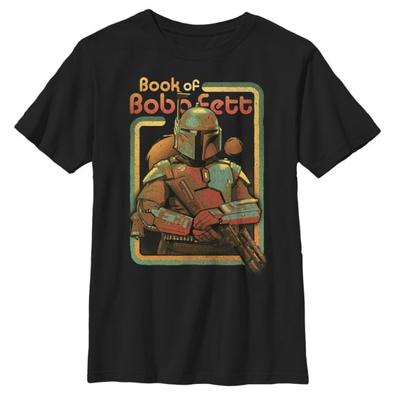 Boy's Star Wars: The Book of Boba Fett Retro Portrait Graphic Tee Black Medium