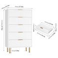 thumbnail image 2 of GAOMON Dresser for Bedroom,5 Drawer Dresser with Wide Drawers,Wooden Chest of Drawers,Modern Storage Dressers for Living Room, Closet, Hallway,Entryway,White, 2 of 6