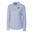 thumbnail image 2 of Women's Cutter & Buck Light Blue Reno Aces Stretch Oxford Long Sleeve Tri-Blend Button-Up Dress Shirt, 2 of 3