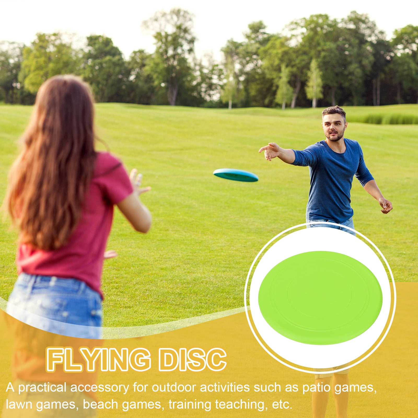 Uxcell Flying Disc, Soft Silicone Colorful Flying Disk Flyer for Outdoor Sports Training Playing Lawn Game Green