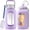 Purple, variant on MUKOKO 100oz Glass Water Bottles, Large Size Drinking with 2-in-1 Straw Lid and Handle , 3-Liter Wide Mouth Glass Water Jug with Silicone Sleeve, Olive