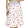 thumbnail image 1 of Women's Hummingbirds Magnolias and Roses A-line Printed Skirt Casual Wear, XL, Pink Red Pale Green, by Ambesonne, 1 of 1