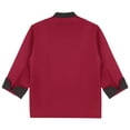 thumbnail image 4 of Alvivi Mens Long Sleeve Chef Coat with Hat Button Down Cooking Work Wear Kitchen Stuff Uniform Burgundy M, 4 of 7