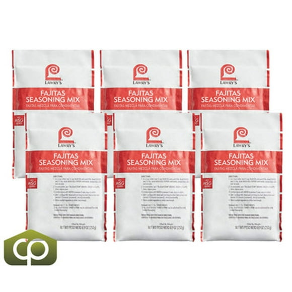 Lawry's Fajitas Seasoning Mix, 8.9 oz. - 6/Case - Authentic Blend for Fajitas