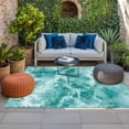 thumbnail image 2 of Ocean Waves Outdoor Rug for Patio/Deck/Porch, Non-Slip Large Area Rug 5 x 8 Ft, Abstract Turquoise Summer Beach Water Indoor Outdoor Rugs Washable Area Rugs, Reversible Camping Rug Carpet Runner, 2 of 8